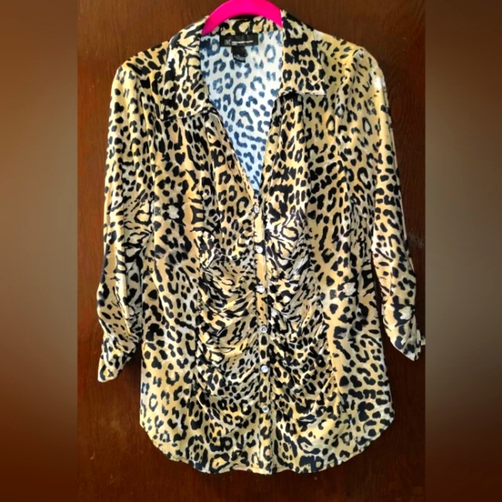 International Concepts animal print blouse